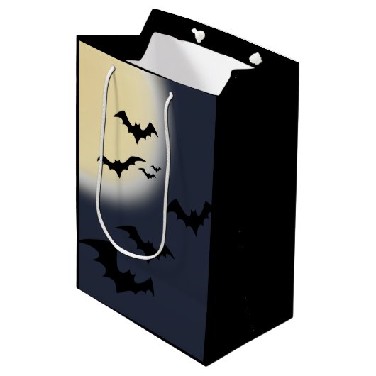 Halloween volle maan met vleermuizen medium cadeauzakje (Voorkant Gekanteld)