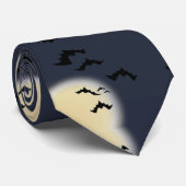 Halloween volle maan met vleermuizen stropdas (Opgerold)
