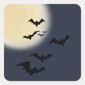 Halloween volle maan met vleermuizen vierkante sticker (Voorkant)