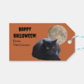 Halloween Volle Maan Zwarte Kat Cadeaulabel (Voorkant (Horizontaal))
