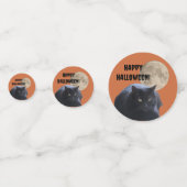 Halloween Volle Maan Zwarte Kat Confetti (Voorkanten)