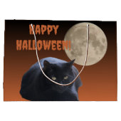 Halloween Volle Maan Zwarte Kat Groot Cadeauzakje (Achterkant)