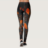 Halloween Volle Maan Zwarte Kat  Herfst Leggings (Achterkant)