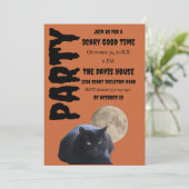 Halloween Volle Maan Zwarte Kat Kaart (Staand voorkant)