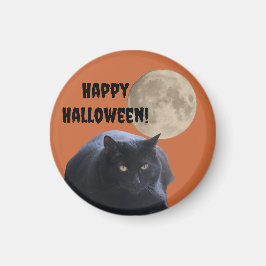 Halloween Volle Maan Zwarte Kat Magneet