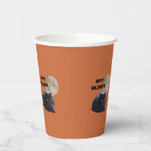 Halloween Volle Maan Zwarte Kat Papieren Bekers (Links)