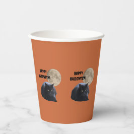 Halloween Volle Maan Zwarte Kat Papieren Bekers
