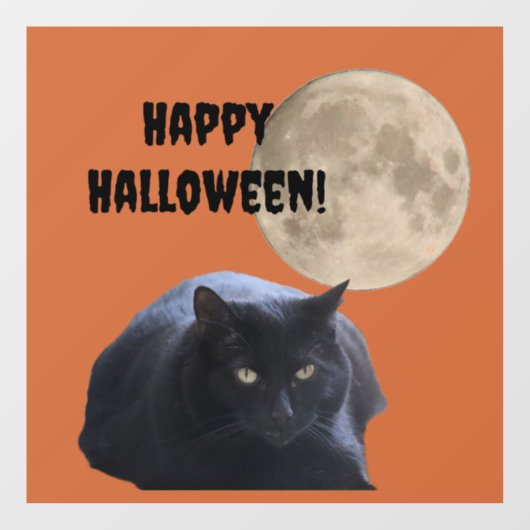 Halloween Volle Maan Zwarte Kat Raamsticker (Vel)