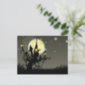Halloween volle maannachtachtergrond briefkaart (Staand voorkant)