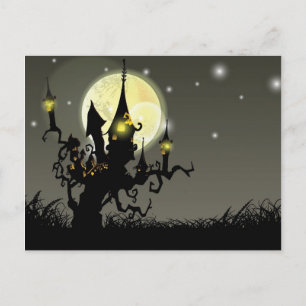 Halloween volle maannachtachtergrond briefkaart