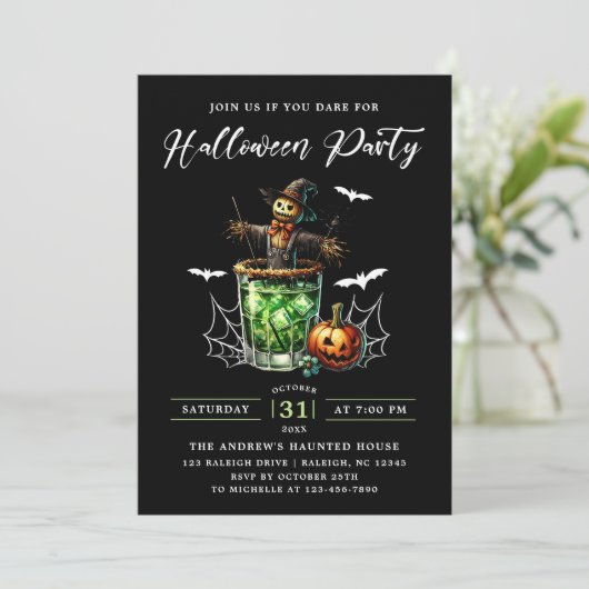 Halloween volwassen cocktails kaart (Staand voorkant)