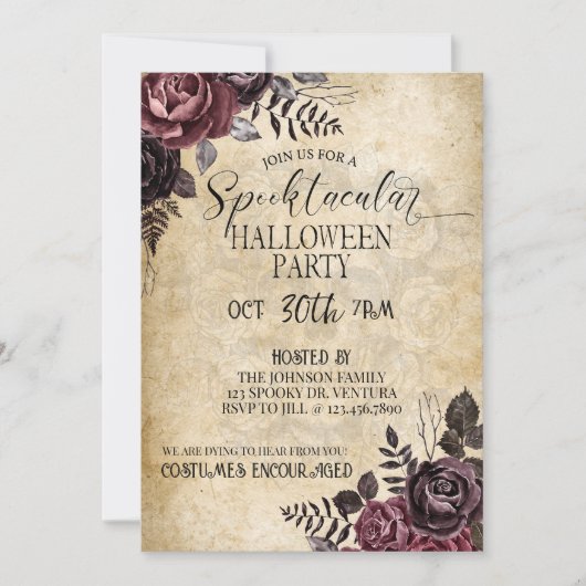 Halloween, Volwassen Halloween, Kostuumpartij, Kos Kaart (Voorkant)