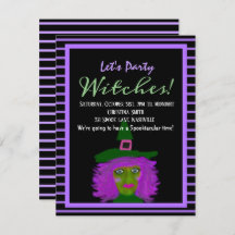 Halloween Volwassen Heksen Party Uitnodiging