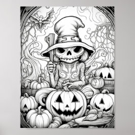 Halloween volwassen kleuring poster