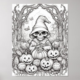 Halloween volwassen kleuring poster