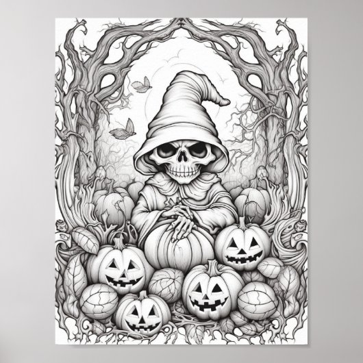 Halloween volwassen kleuring poster (Voorkant)