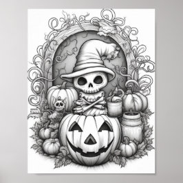 Halloween volwassen kleuring poster