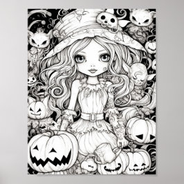 Halloween volwassen kleuring poster
