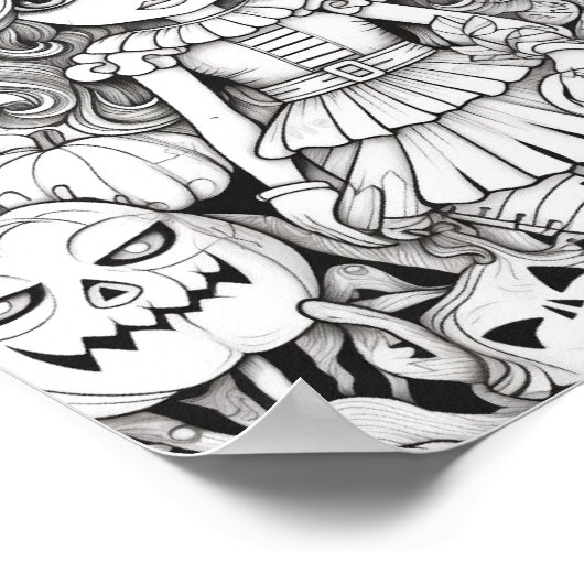 Halloween volwassen kleuring poster (Hoek)