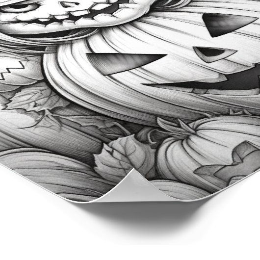 Halloween volwassen kleuring poster (Hoek)