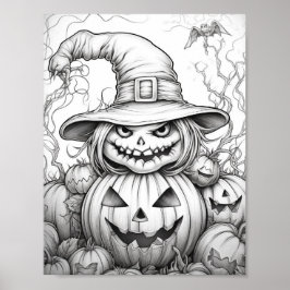 Halloween volwassen kleuring poster