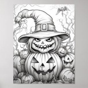 Halloween volwassen kleuring poster