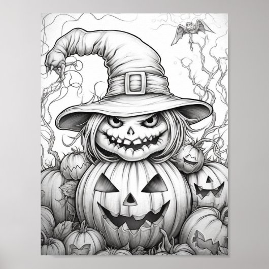 Halloween volwassen kleuring poster (Voorkant)