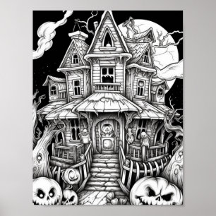 Halloween volwassen kleuring poster