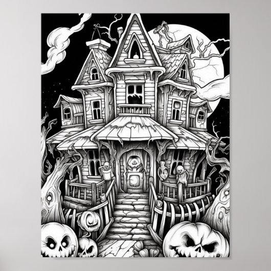 Halloween volwassen kleuring poster (Voorkant)