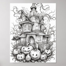 Halloween volwassen kleuring poster