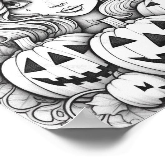 Halloween volwassen kleuring poster (Hoek)