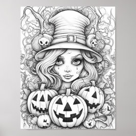 Halloween volwassen kleuring poster