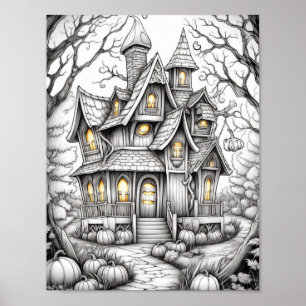 Halloween volwassen kleuring poster