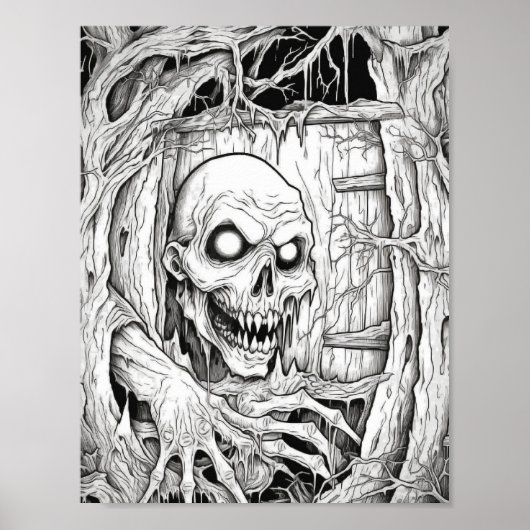 Halloween volwassen kleuring poster (Voorkant)
