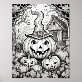 Halloween volwassen kleuring poster
