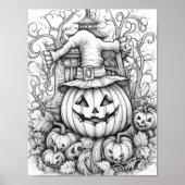 Halloween volwassen kleuring poster (Voorkant)