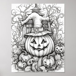 Halloween volwassen kleuring poster
