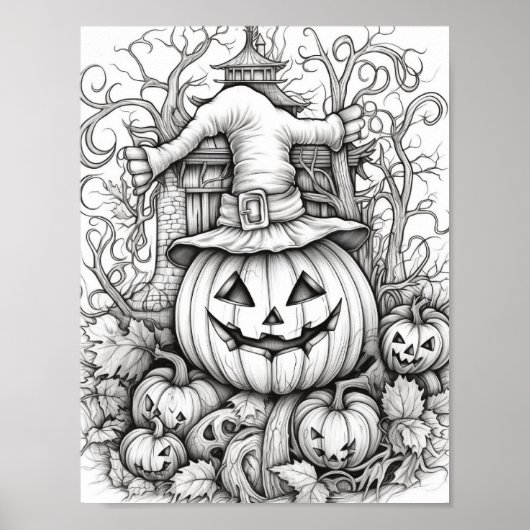 Halloween volwassen kleuring poster (Voorkant)