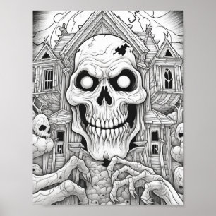 Halloween volwassen kleuring poster