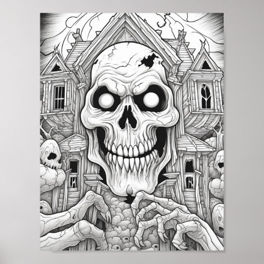 Halloween volwassen kleuring poster (Voorkant)
