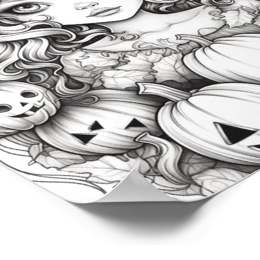 Halloween volwassen kleuring poster (Hoek)