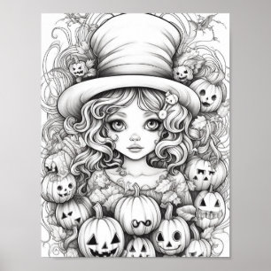 Halloween volwassen kleuring poster