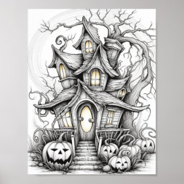 Halloween volwassen kleuring poster