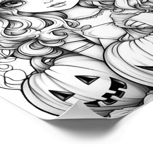 Halloween volwassen kleuring poster (Hoek)