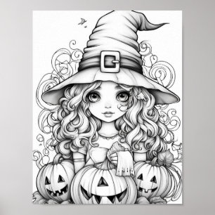 Halloween volwassen kleuring poster