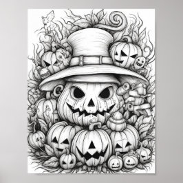 Halloween volwassen kleuring poster