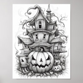 Halloween volwassen kleuring poster