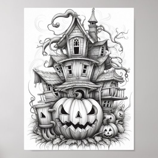 Halloween volwassen kleuring poster (Voorkant)