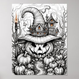 Halloween volwassen kleuring poster