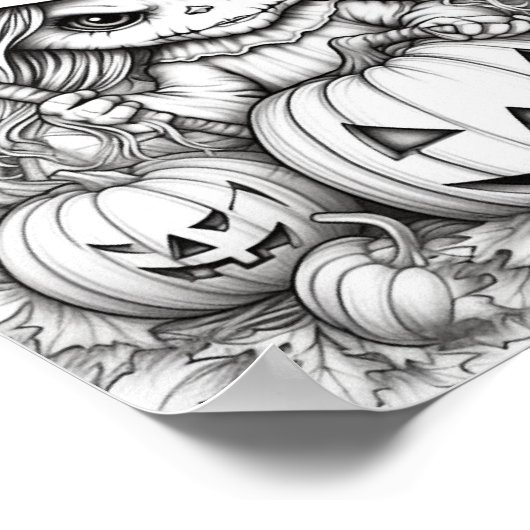 Halloween volwassen kleuring poster (Hoek)